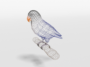 low poly cartoon lovebirds Model 3D