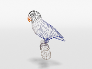 low poly cartoon lovebirds Model 3D
