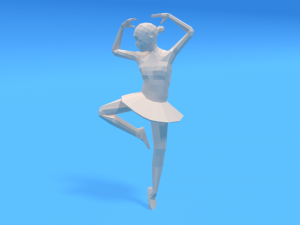 low poly ballerina girl 3D Модель