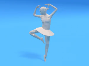 düşük poli balerin kız 3D Model