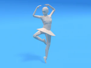 low poly ballerina girl 3D Model