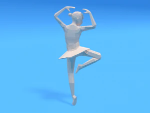 low poly ballerina girl 3D Model