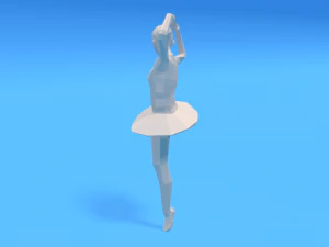 low poly ballerina girl 3D Model