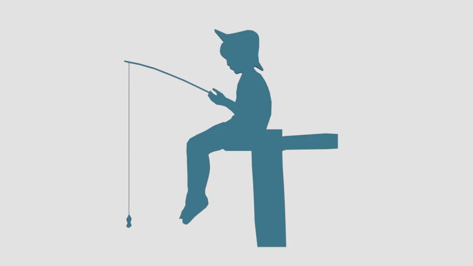 low poly fishing boy silhouette decorative object 3D Model .c4d .max .obj .3ds .fbx .stl .blend
