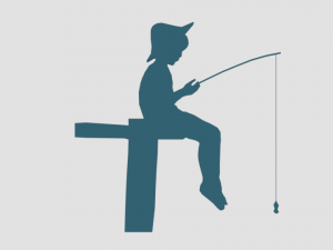 low poly fishing boy silhouette decorative object 3D Model
