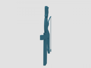 low poly fishing boy silhouette decorative object 3D Model
