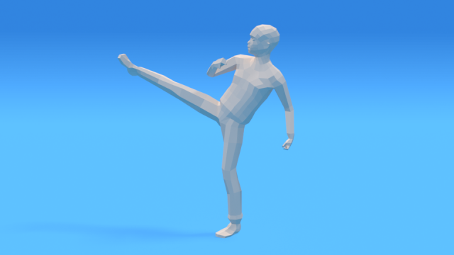 low poly kid fighting 3D-Modell .c4d .max .obj .3ds .fbx .stl .blend 