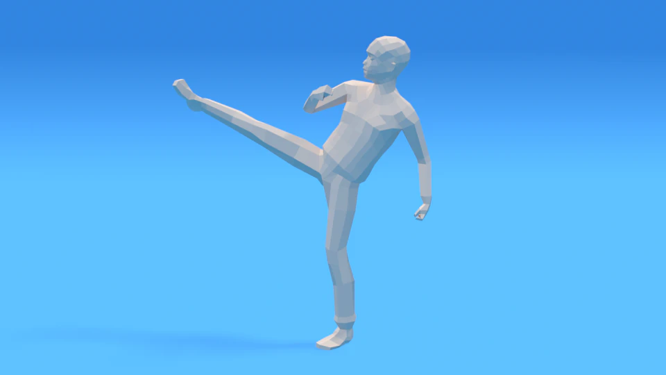 low poly kid fighting 3D Model .c4d .max .obj .3ds .fbx .stl .blend 
