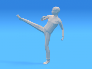 low poly kid fighting 3D Модель
