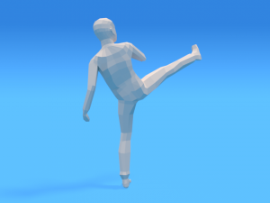 low poly kid fighting 3D-Modell