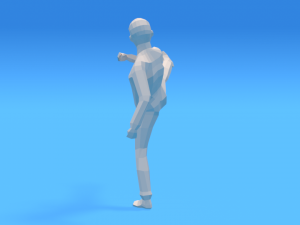 low poly kid fighting 3D-Modell
