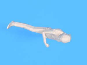 low poly kid fighting 3D-Modell