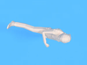 low poly kid fighting 3D Model