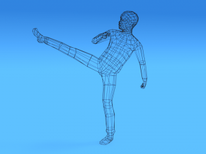 low poly kid fighting 3D-Modell
