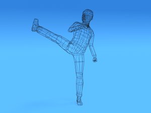 low poly kid fighting 3D-Modell