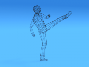 low poly kid fighting 3D-Modell