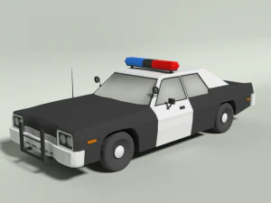 desenho animado low poly dodge carro da pol&iacute;cia de m&ocirc;naco Modelo 3D