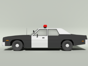 low poly cartoon dodge monaco police car 3Dモデル