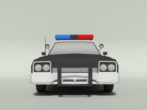 low poly cartoon dodge monaco police car 3Dモデル