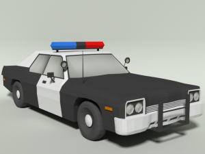 low poly cartoon dodge monaco police car 3Dモデル