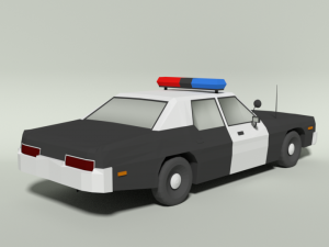 low poly cartoon dodge monaco police car 3Dモデル