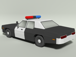 low poly cartoon dodge monaco police car 3Dモデル