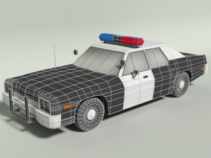 low poly cartoon dodge monaco police car 3Dモデル