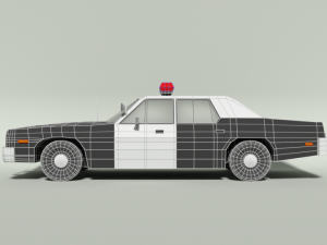low poly cartoon dodge monaco police car 3Dモデル