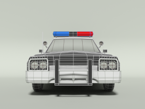 low poly cartoon dodge monaco police car 3Dモデル
