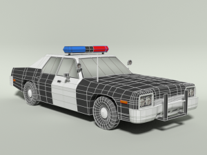 low poly cartoon dodge monaco police car 3Dモデル