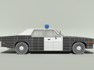 low poly cartoon dodge monaco police car 3Dモデル