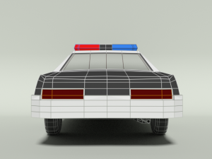 low poly cartoon dodge monaco police car 3Dモデル