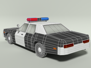 low poly cartoon dodge monaco police car 3Dモデル