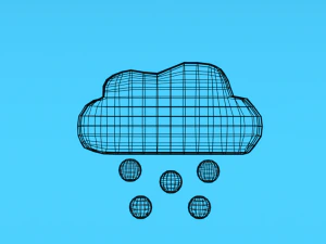 low poly cartoon weather symbols 3D Model