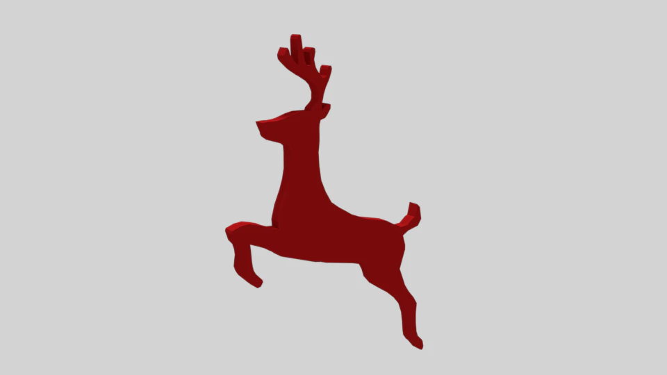 low poly reindeer decoration object 3D Model .c4d .max .obj .3ds .fbx .stl .blend 