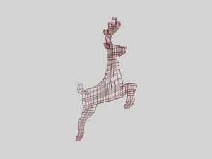 low poly reindeer decoration object 3D Model