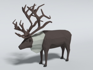 low poly cartoon reindeer 3Dモデル