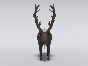 low poly cartoon reindeer Modelo 3D