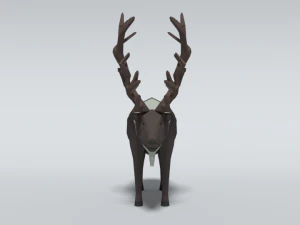 low poly cartoon reindeer 3D Model