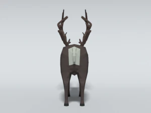 low poly cartoon reindeer 3D Model