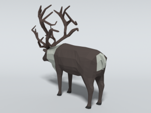 low poly cartoon reindeer Modelo 3D