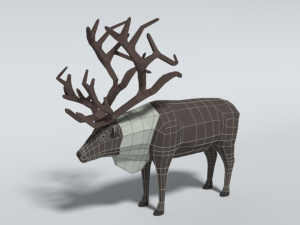 low poly cartoon reindeer Modelo 3D