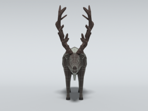 low poly cartoon reindeer Modelo 3D