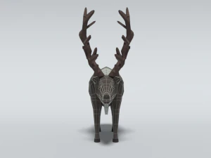 low poly cartoon reindeer 3D Model