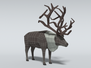 low poly cartoon reindeer Modelo 3D
