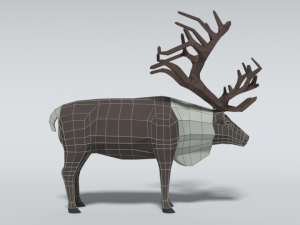 low poly cartoon reindeer Modelo 3D