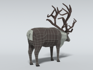 low poly cartoon reindeer Modelo 3D