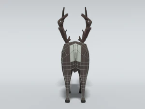 low poly cartoon reindeer 3D Model