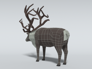 low poly cartoon reindeer Modelo 3D