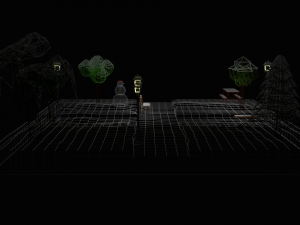 low poly cartoon winter park at night 3D Model